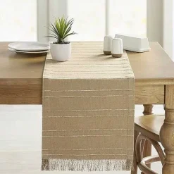 Best Food Network Almond Stripe Table Runner 72 Table Linens