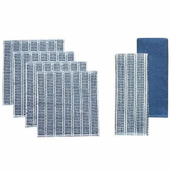 Sale Food Network Awning Stripe Kitchen Towel & Dishcloth 6-Pk. Kitchen Linens