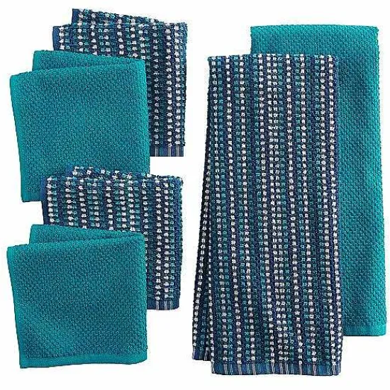 Sale Food Network Awning Stripe Kitchen Towel & Dishcloth 6-Pk. Kitchen Linens
