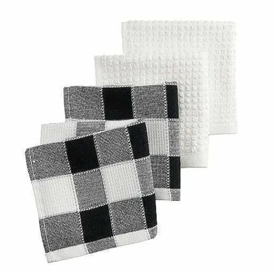 Best Food Network Black & White Buffalo Check Dishcloth 4-Pk. Kitchen Linens