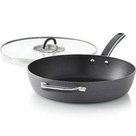 Best Food Network 12-In. Hard-Anodized Nonstick Space Saving Saute Pan With Lid Cookware & Bakeware