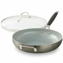 Food Network 12-In. Saute Pan With Lid Cookware & Bakeware
