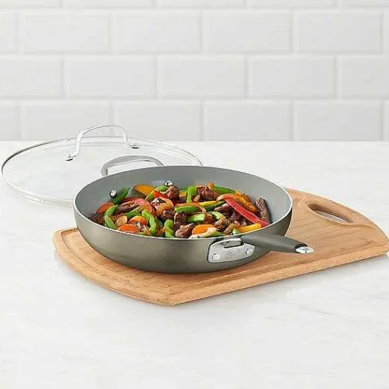 Food Network 12-In. Saute Pan With Lid Cookware & Bakeware