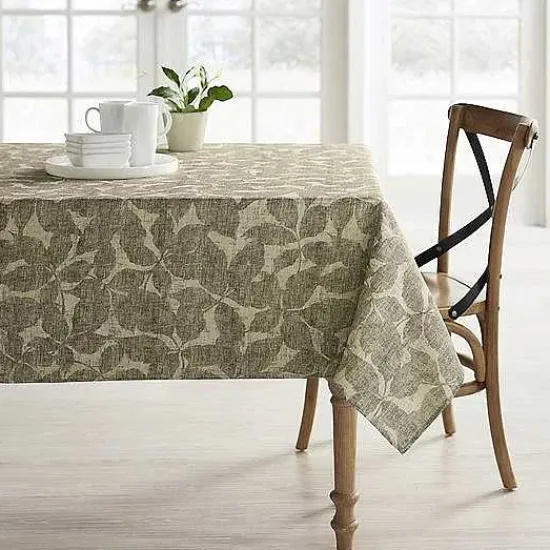 Sale Food Network Khaki Leaves Tablecloth Table Linens
