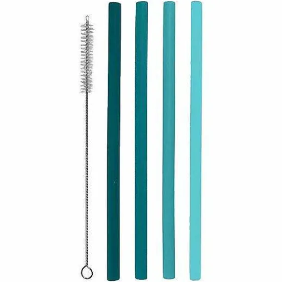 Sale Food Network 5-Pc. Aqua Smoothie Straw Set Cooking Utensils & Tools