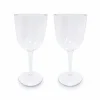 Best Food Network 2-Pc. Clear Textured Acrylic Wine Glass Set Drinkware & Glassware