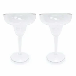 Food Network 2-Pc. Clear Textured Acrylic Margarita Glass Set Drinkware & Glassware