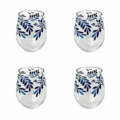 Discount Food Network 4-Pc. Mediterranean Acrylic Stemless Wine Glass Set Drinkware & Glassware