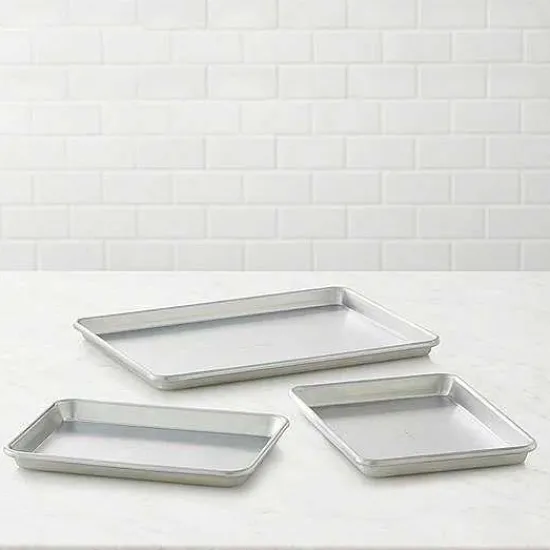 Best Food Network 3-Pc. Natural Aluminum Baking Sheet Set Cookware & Bakeware