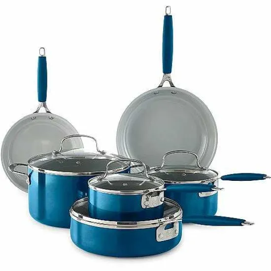 Discount Food Network 10-Pc. Nonstick Ceramic Cookware Set Cookware & Bakeware