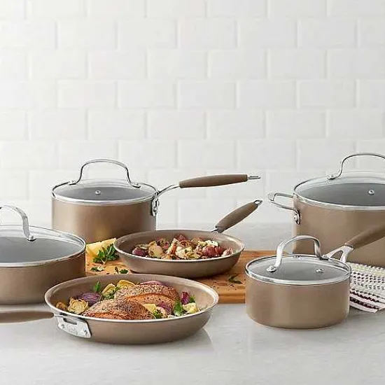 Discount Food Network 10-Pc. Nonstick Ceramic Cookware Set Cookware & Bakeware
