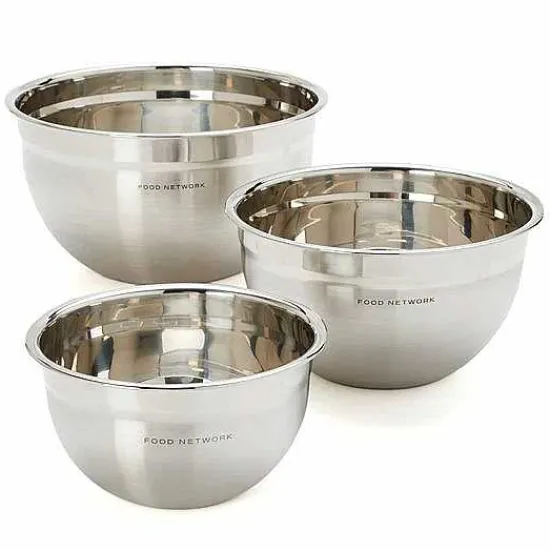 Best Food Network 3-Pc. Stainless Steel Mixing Bowl Set Cooking Utensils & Tools