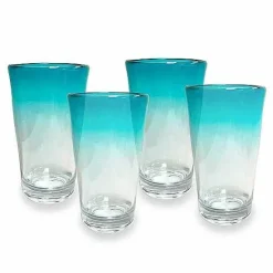 Food Network 4-Pc. Turquoise Ombre Acrylic Highball Glass Set Drinkware & Glassware