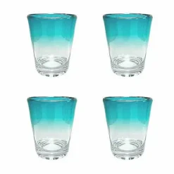 Discount Food Network 4-Pc. Turquoise Ombre Acrylic Double Old-Fashioned Glass Set Drinkware & Glassware
