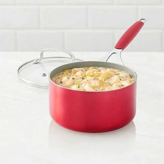 Outlet Food Network 2.5-Qt. Ceramic Saucepan With Lid Cookware & Bakeware