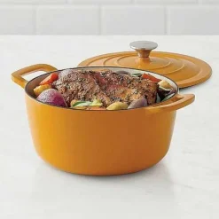 New Food Network 5-Qt. Enameled Cast-Iron Dutch Oven Cookware & Bakeware