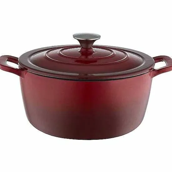 Best Food Network 7-Qt. Ombre Enameled Cast-Iron Dutch Oven Cookware & Bakeware