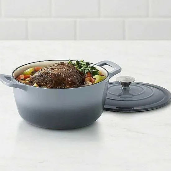 Best Food Network 7-Qt. Ombre Enameled Cast-Iron Dutch Oven Cookware & Bakeware