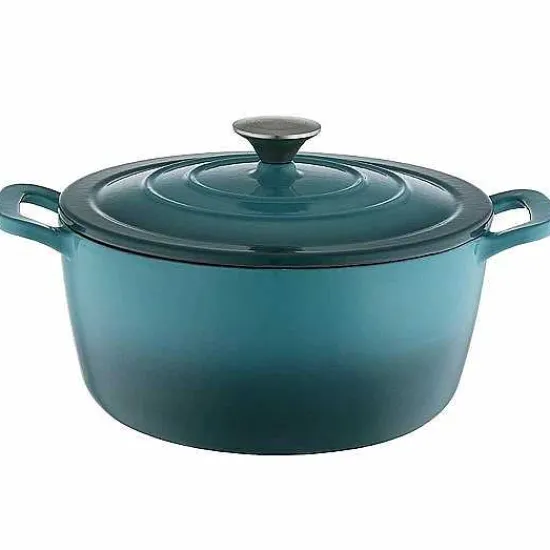 Best Food Network 7-Qt. Ombre Enameled Cast-Iron Dutch Oven Cookware & Bakeware