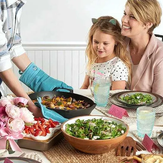 Hot Food Network Stripe Silicone Oven Mitt Kitchen Linens