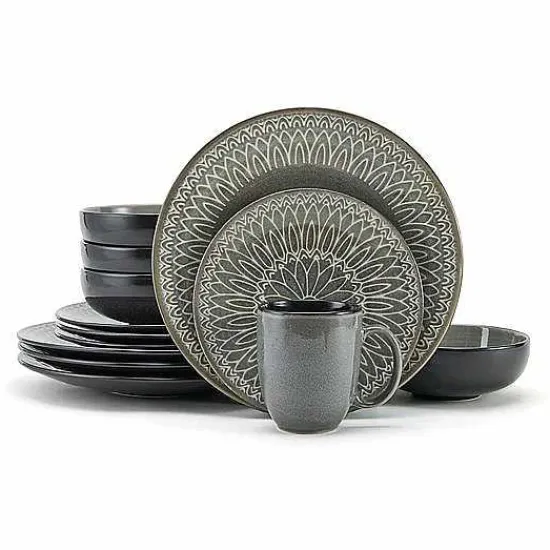 Clearance Food Network Tandoori Gray 16-Pc. Dinnerware Set Dinnerware & Serveware