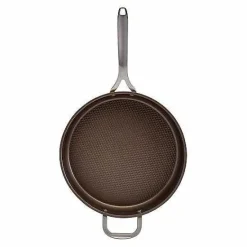 Clearance Food Network Textured Titanium 12-In. Nonstick Covered Deep Skillet Cookware & Bakeware