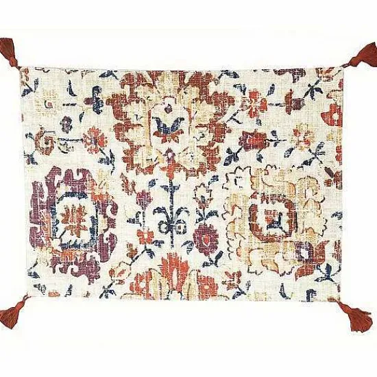 Outlet Food Network Vintage Rug Pring Placemat With Tassels Table Linens