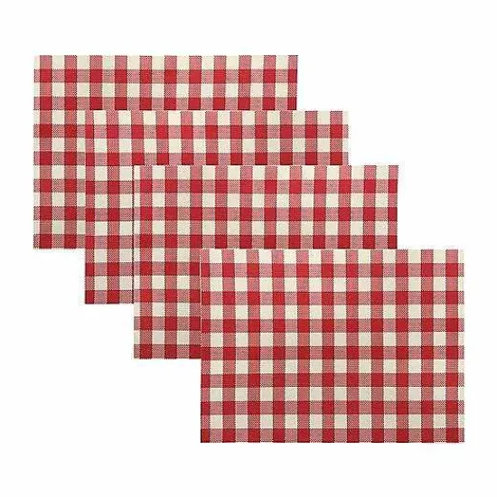 Best Food Network Vinyl Gingham Placemat 4-Pk. Table Linens