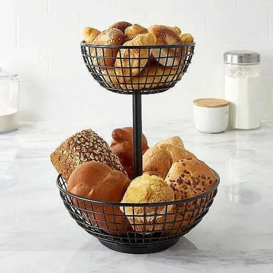 Best Food Network Wire 2-Tier Basket Dinnerware & Serveware